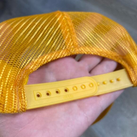 Vintage Otto Trucker Hat Yellow Mesh Snapback Cap Adjustable Unisex HTHN HSE - Picture 4 of 10